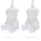 Set of 2 Blank White Unfinished Unpainted Plaster Teddy Bear Ornaments 3.5 Inches